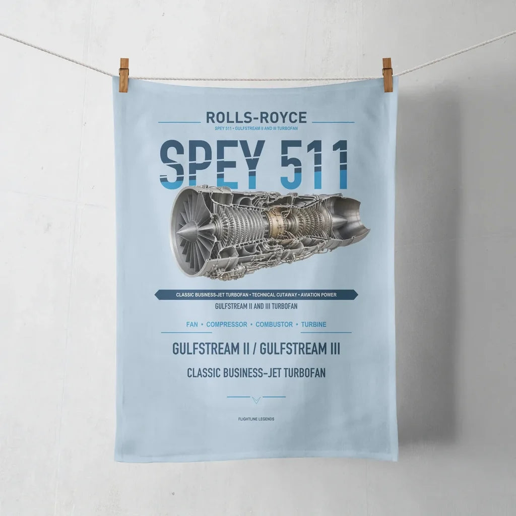 SPEY 511 design on light blue towel