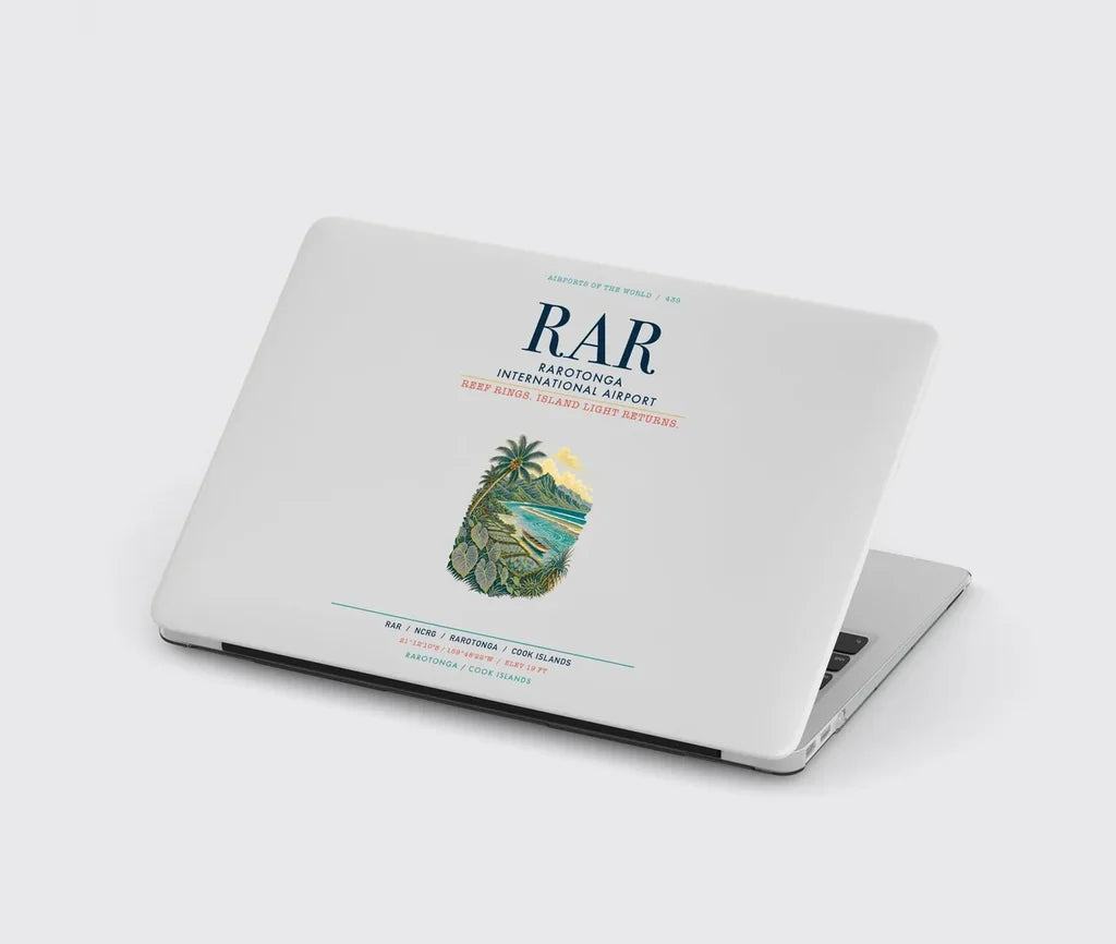 Rarotonga International Airport (RAR) design on light gray MacBook case
