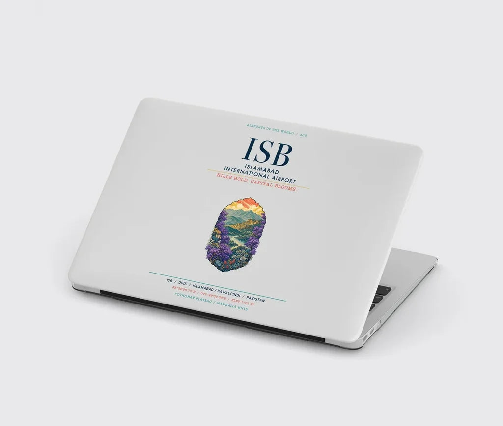Islamabad International Airport (ISB) design on light gray MacBook case
