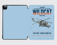 Thumbnail for Leonardo AW159 Wildcat HMA2 design on light blue ipad tablet case