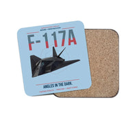 Thumbnail for F-117A Nighthawk design on light blue 1 piece coaster