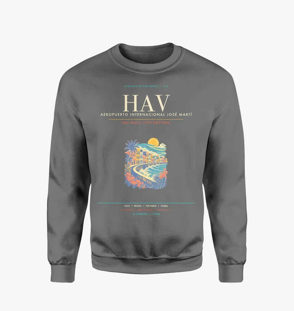 Jose Marti International Airport Havana HAV Sweatshirt - Gray