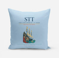 Thumbnail for Cyril E. King Airport (STT) design on light blue pillow