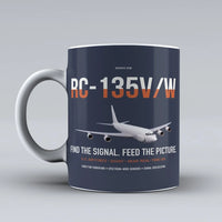 Thumbnail for RC-135V W Rivet Joint design on dark blue ceramic mug, double-side print