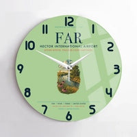 Thumbnail for Hector International Airport (FAR) design on light green no frame wall clock
