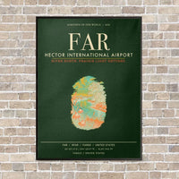 Thumbnail for Hector International Airport FAR vertical canvas print - framed - dark green background