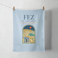 Thumbnail for Fes (FEZ) design on light blue towel