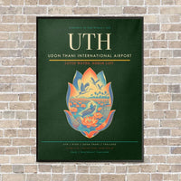Thumbnail for Udon Thani International Airport UTH vertical canvas print - framed - dark green background