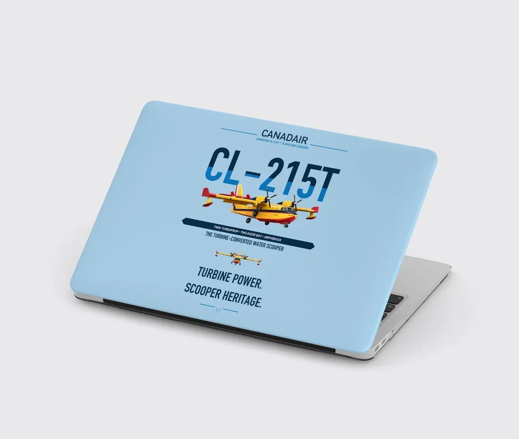 Canadair CL-215T design on light blue MacBook case