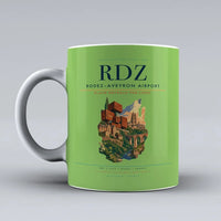 Thumbnail for Rodez–Aveyron Airport (RDZ) airport code design on light green ceramic mug
