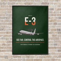 Thumbnail for E-3 Sentry AWACS vertical canvas print - framed - dark green background