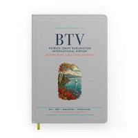 Thumbnail for Patrick Leahy Burlington International Airport (BTV) design on light gray notebook