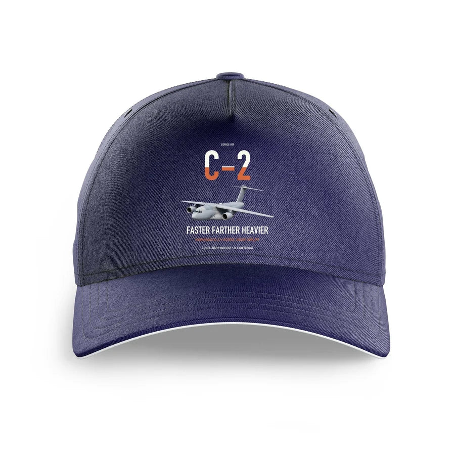 Kawasaki C-2 design on dark blue printed hat