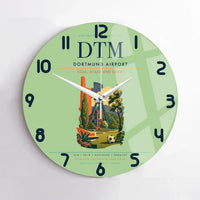Thumbnail for Dortmund Airport (DTM) design on light green no frame wall clock