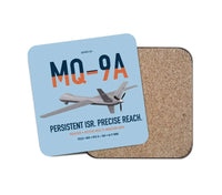 Thumbnail for MQ-9A Reaper design on light blue 1 piece coaster