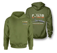 Thumbnail for C-141B Starlifter design on green army double-side hoodie, double-side print