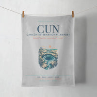 Thumbnail for Cancún International Airport (CUN) design on light gray towel