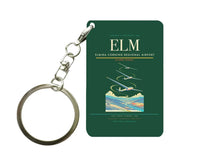 Thumbnail for Elmira Corning Regional Airport (ELM) design on dark green key chain