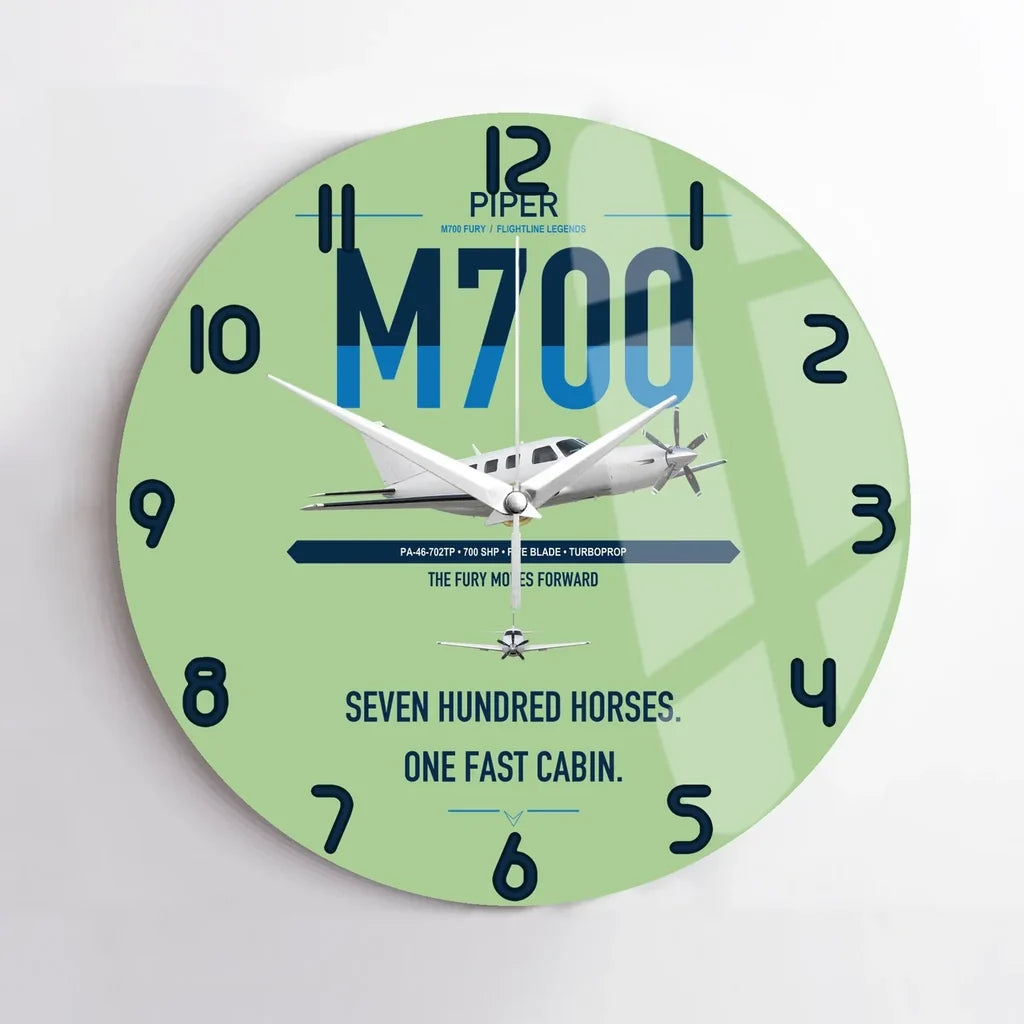 Piper M700 Fury design on light green no frame wall clock