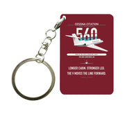 Thumbnail for Cessna Citation 560 - Citation V design on dark red designed key chain, double-side print