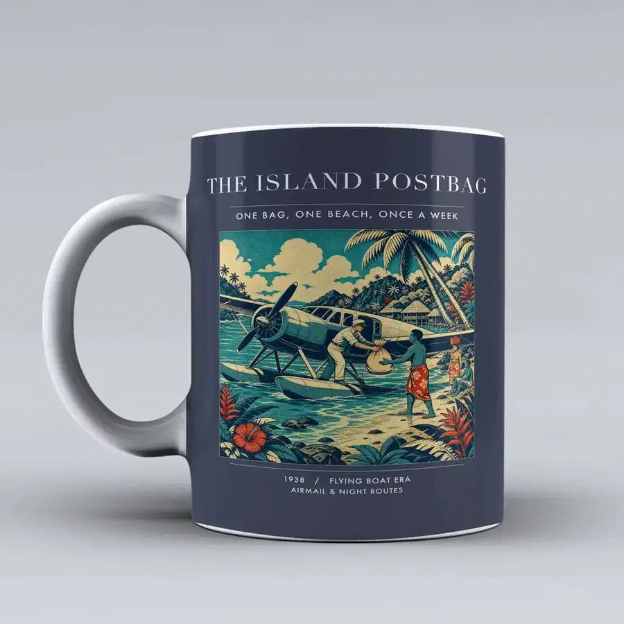 VINTAGE G4154 - The Island Postbag - Ceramic Mug design on darkblue