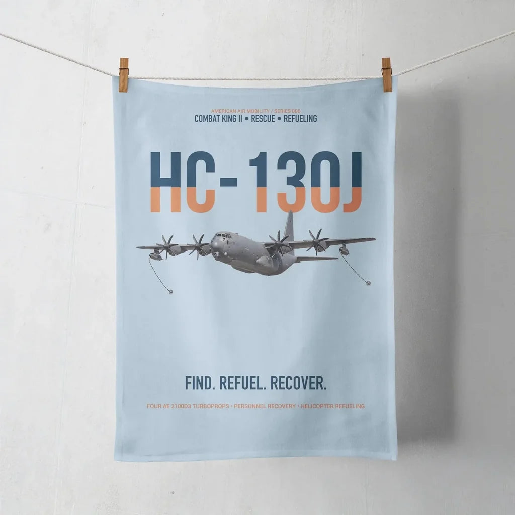 HC-130J COMBAT KING II design on light blue towel
