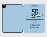 Thumbnail for Fokker 50 design on light blue ipad tablet case