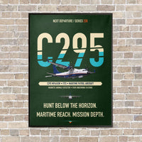Thumbnail for Airbus C295 MPA/ASW vertical canvas print - framed - dark green background