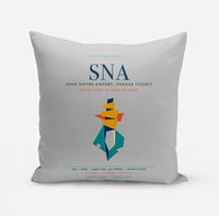 Thumbnail for John Wayne Airport, Orange County (SNA) design on light gray pillow