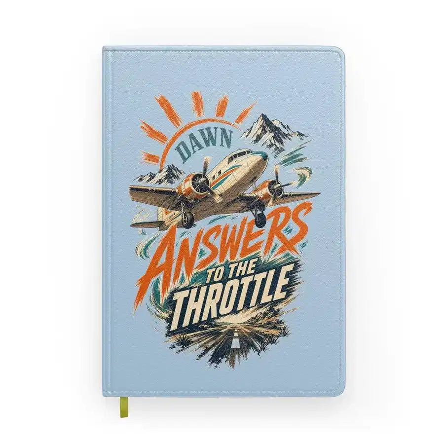 Dawn Answers To The Throttle design on light blue notebook
