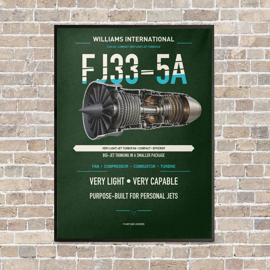 FJ33-5A vertical canvas print - framed - dark green background