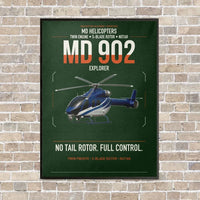 Thumbnail for MD Helicopters MD 902 Explorer vertical canvas print - framed - dark green background
