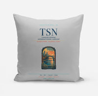 Thumbnail for Tianjin Binhai International Airport (TSN) design on light gray pillow