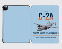 Thumbnail for C-2A Greyhound design on light blue ipad tablet case