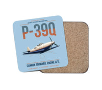 Thumbnail for P-39Q Airacobra design on light blue 1 piece coaster