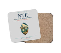 Thumbnail for Nantes Atlantique Airport (NTE) design on light gray 1 piece coaster