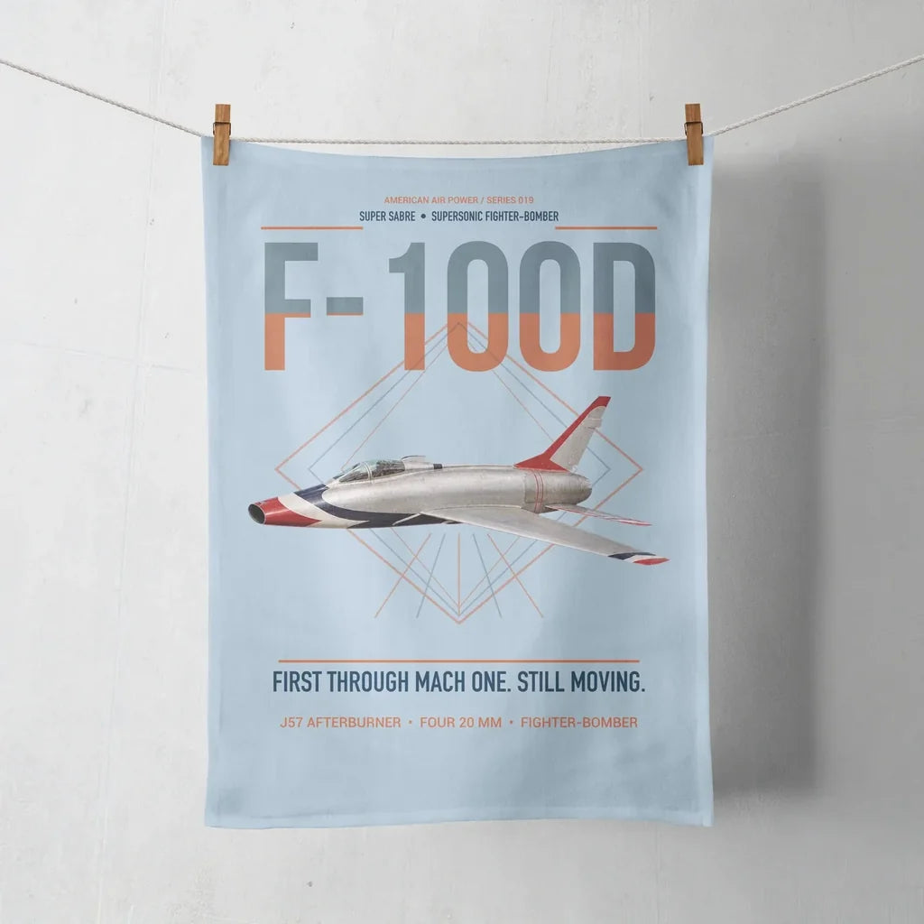 F-100D Super Sabre design on light blue towel