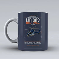 Thumbnail for MD Helicopters MD 902 Explorer design on dark blue ceramic mug, double-side print