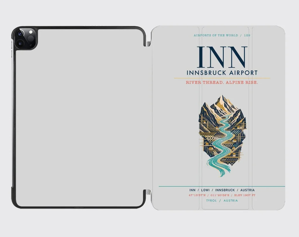 Innsbruck Airport (INN) design on light gray ipad tablet case
