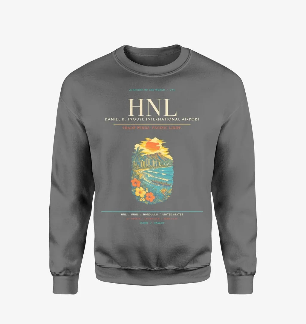 Daniel K. Inouye International Airport Honolulu HNL Sweatshirt - Gray