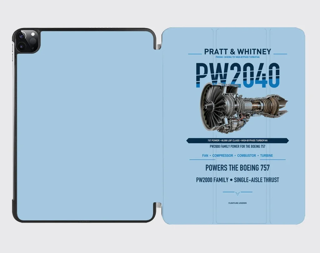 PW2040 design on light blue ipad tablet case