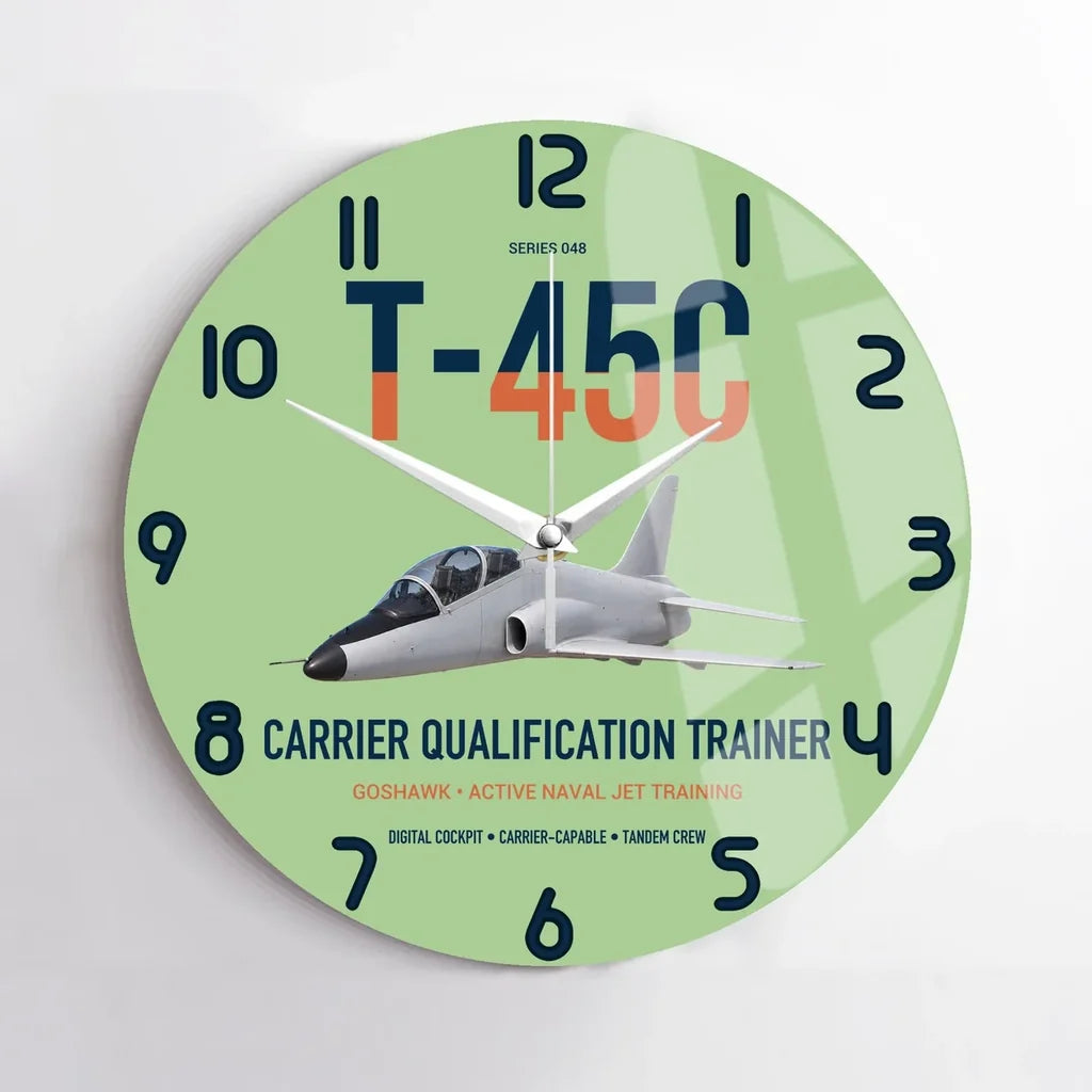 T-45C Goshawk design on light green no frame wall clock