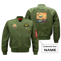 Thumbnail for VINTAGE G4448 - The Migration Escort - Bomber Jacket design on green+name