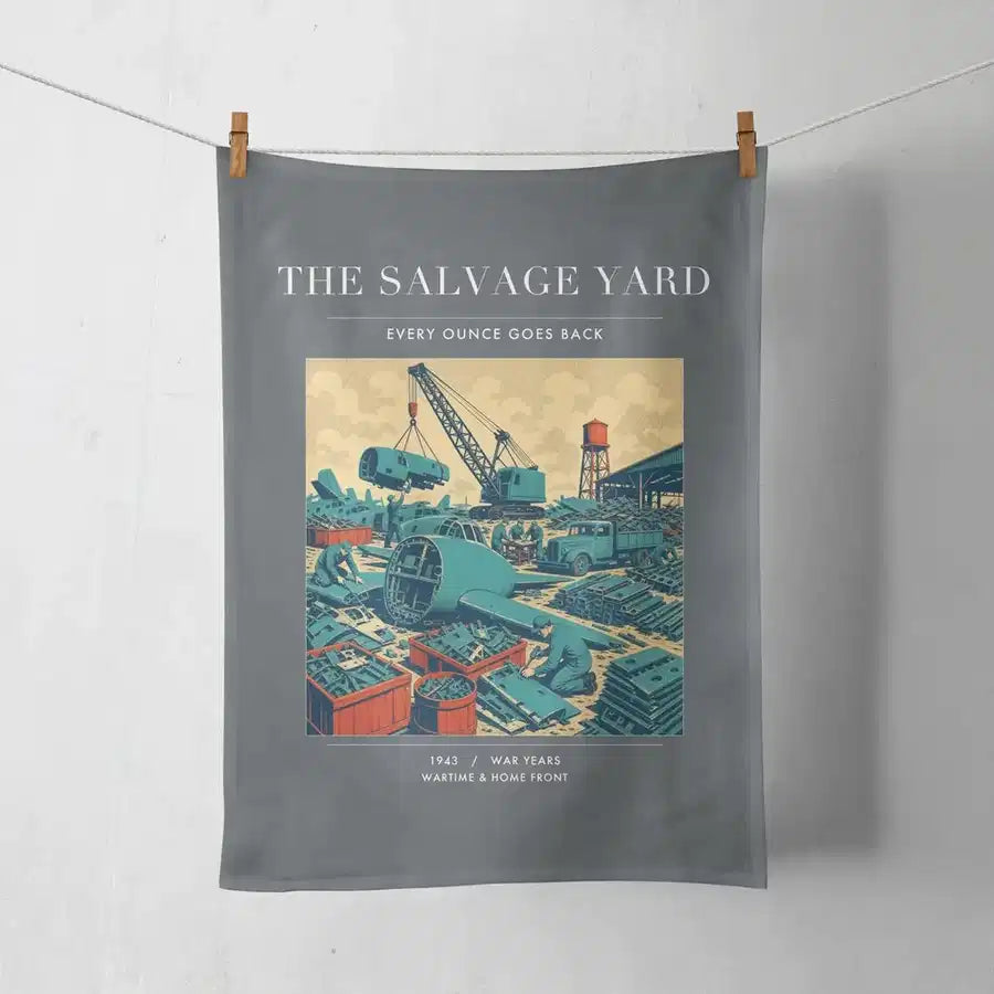 VINTAGE G4509 - The Salvage Yard - Designed Towels design on gray