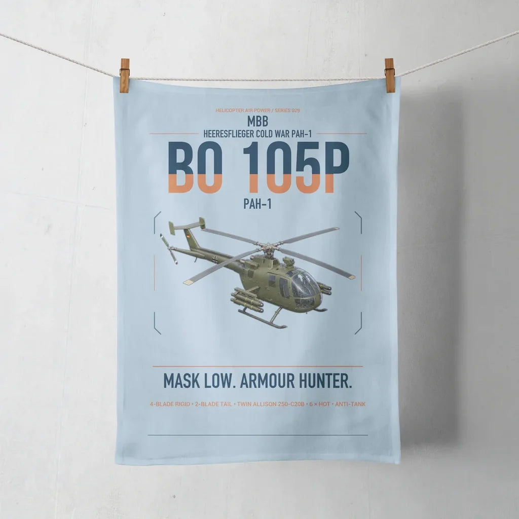 MBB BO 105P PAH-1 design on light blue towel
