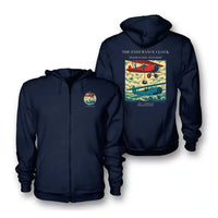 Thumbnail for VINTAGE G4203 - The Endurance Clock - Premium Zipped Hoodie design on navyblue