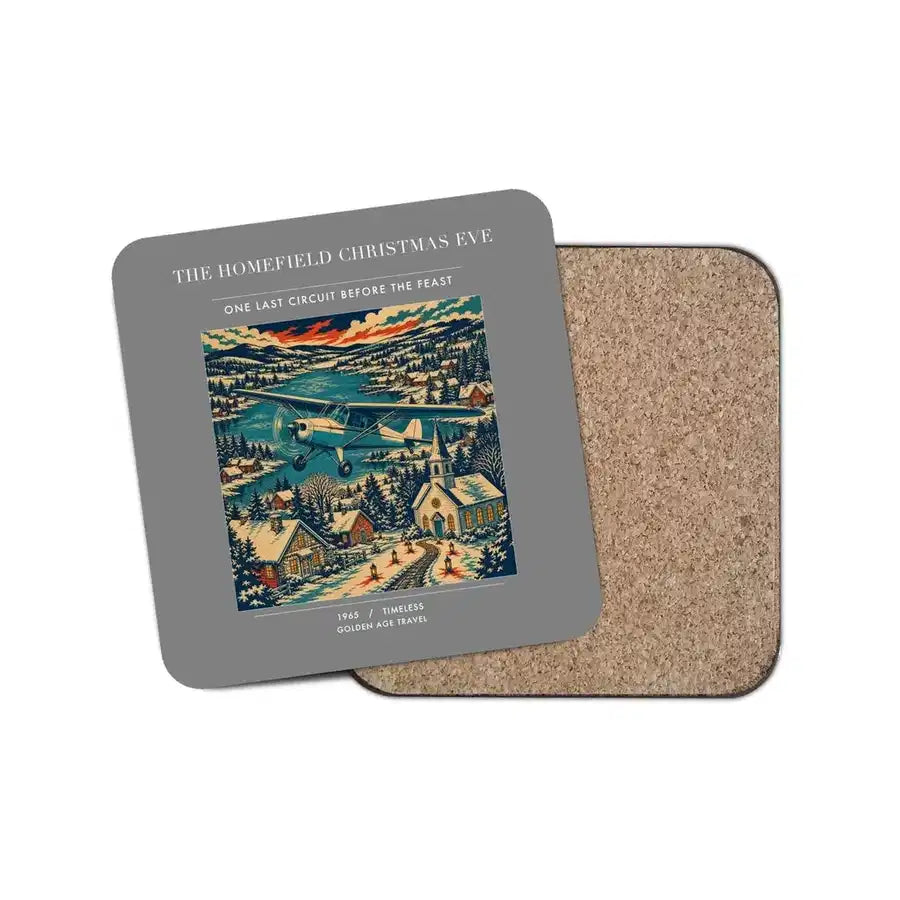 The Homefield Christmas Eve - Designed Coasters design on gray 1-piece
