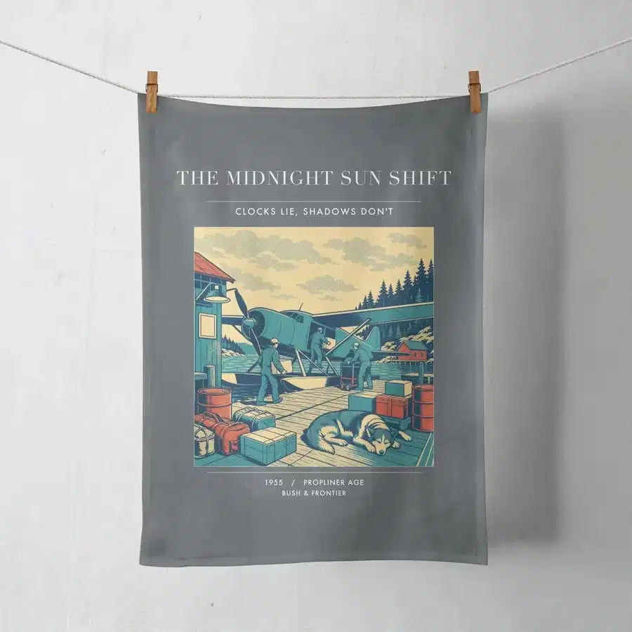 VINTAGE G4284 - The Midnight Sun Shift - Designed Towels design on gray