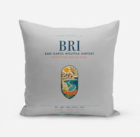 Thumbnail for Bari Karol Wojtyła Airport (BRI) design on light gray pillow