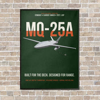 Thumbnail for MQ-25A STINGRAY vertical canvas print - framed - dark green background
